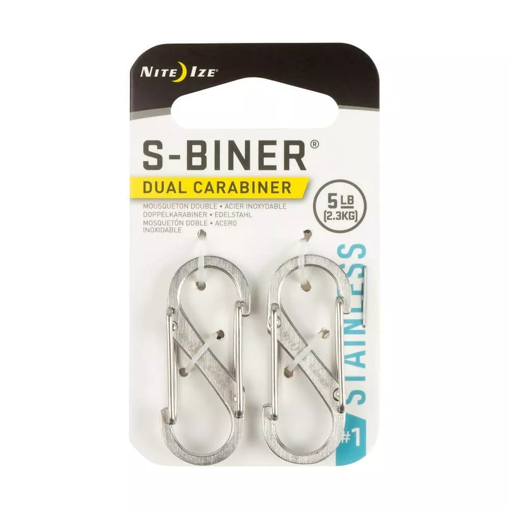 #1 Stainless S-Biner (2-Pack)