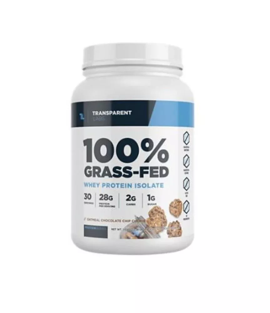 100% Grass-Fed Whey Protein Isolate - Oatmeal Chocolate Chip (30, 2.28 lbs)
