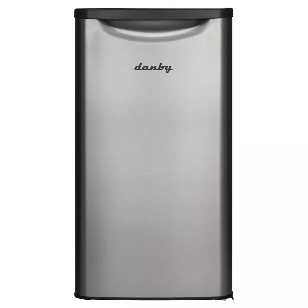 3.3 cu. ft. Retro Mini Fridge in Stainless Steel without Freezer