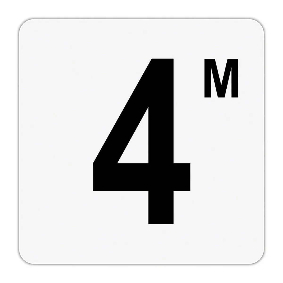 4 M – Plastic Overlay Depth Marker – 6 x 6 Inch with 4 Inch Lettering