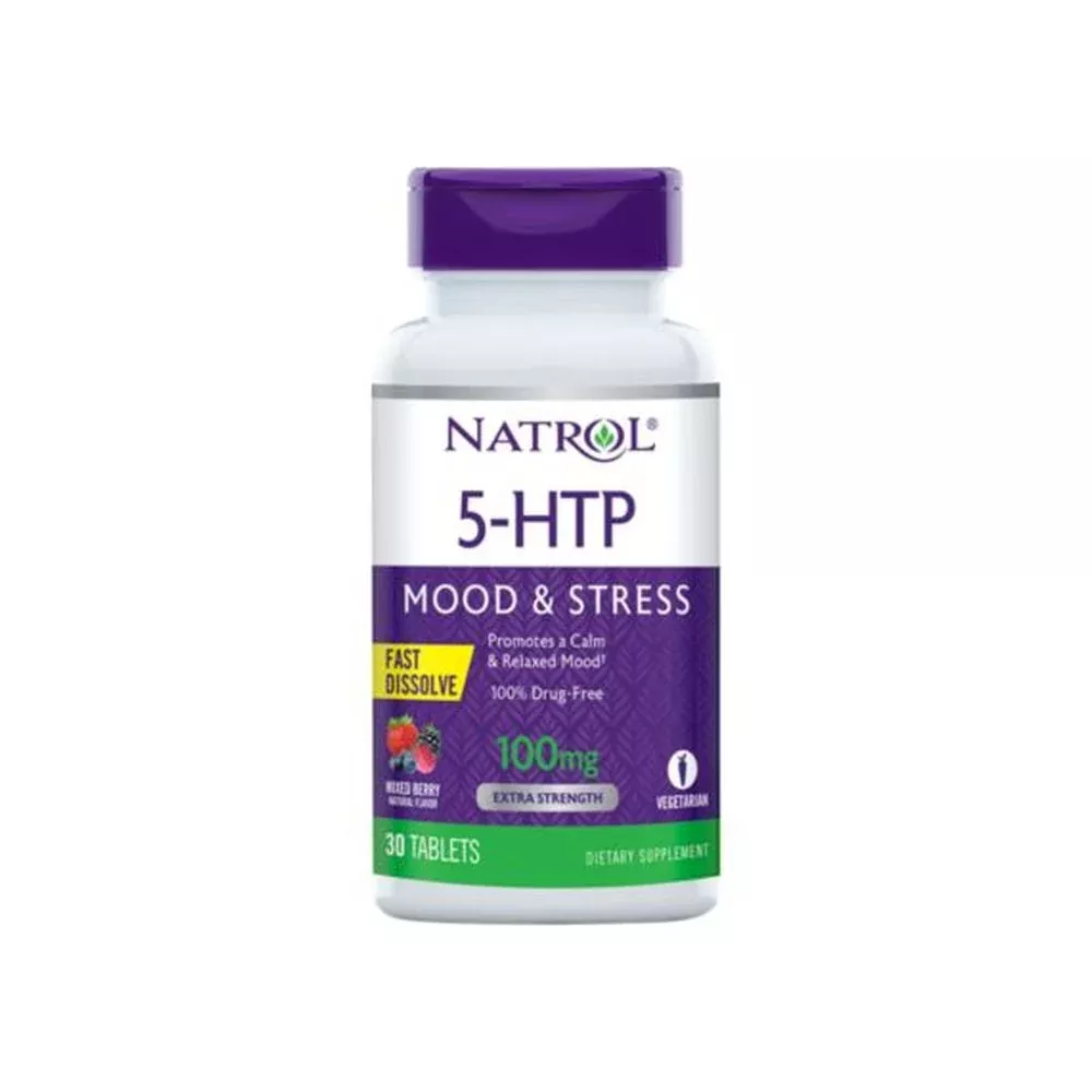 5-HTP Quick Dissolve for Mood Enhancement - Wild Berry - 100 MG (30 Tablets)