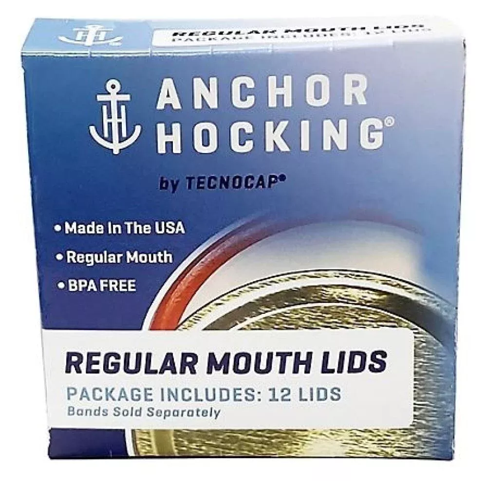 Anchor Hocking HCR12RL-G BPA Free Regular Mouth Canning Lids, 12 ct.