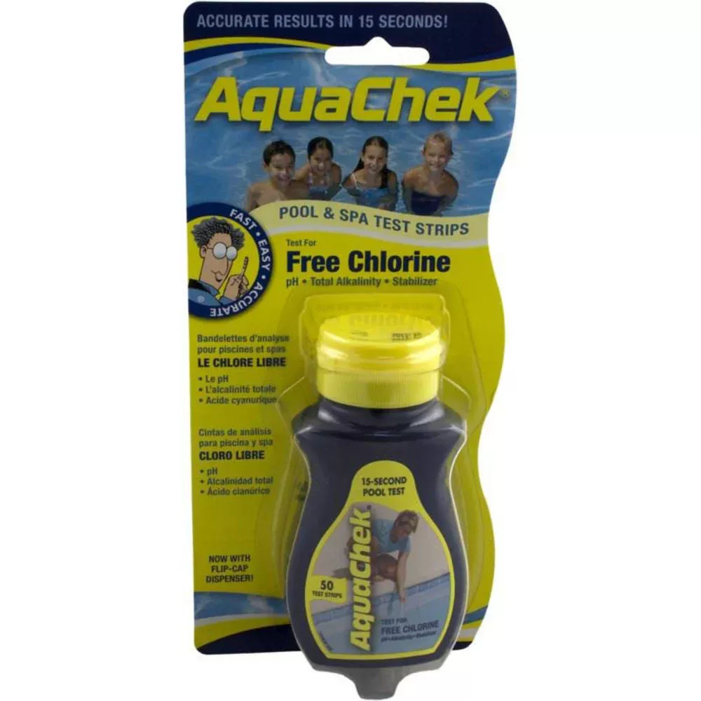 Aqua Chek 511242A Free Chlorine Test Strips - Yellow