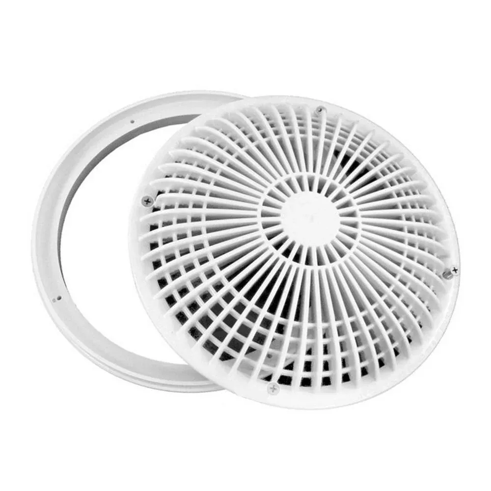 AquaStar 10MF101 10" Round Mo Flow Suction Cover w/ Screws - White