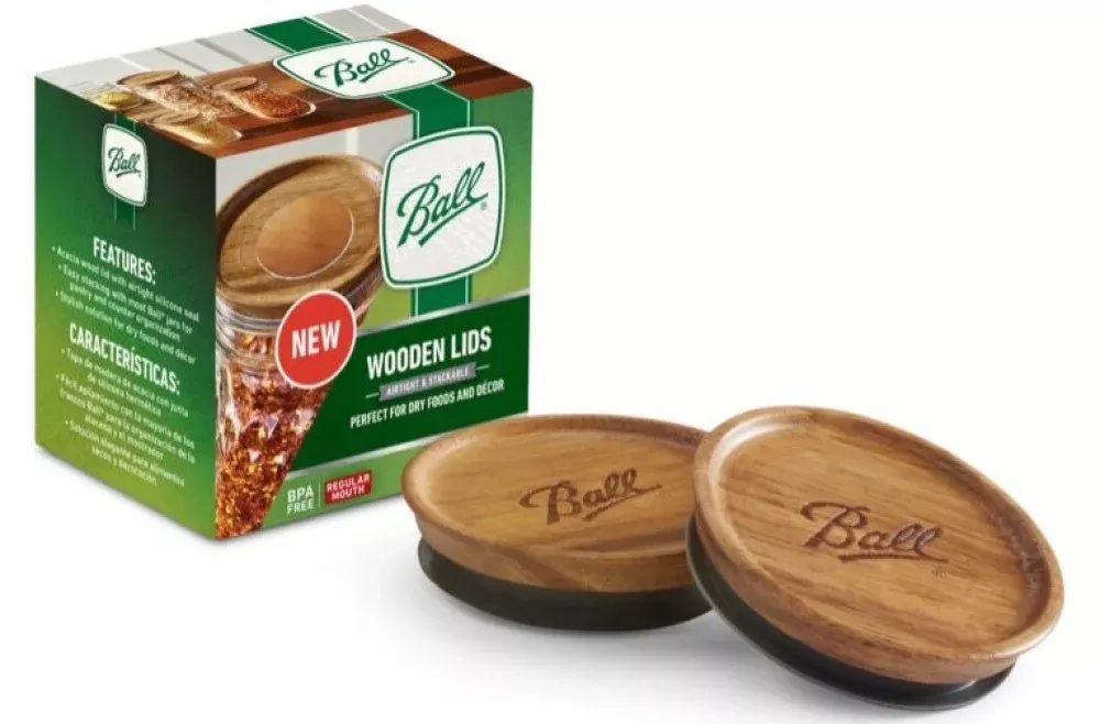 Ball 2141327 Wooden Regular Mouth Lids, 3-Pack
