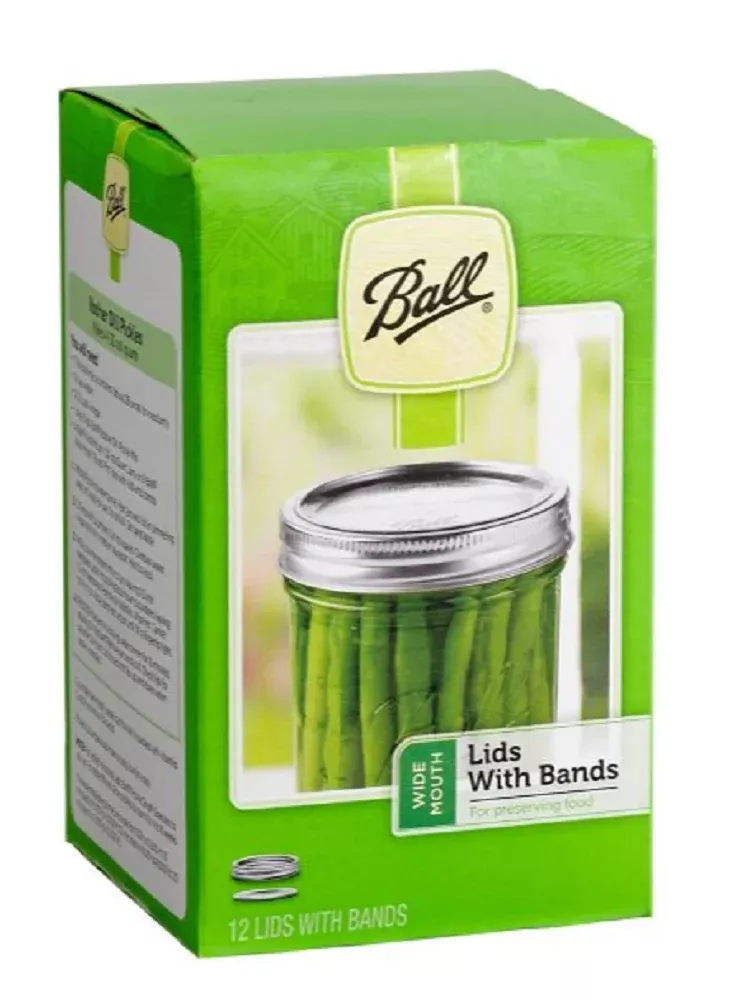 Ball 40000ZFP Wide Mouth Canning Lids and Bands Set, 12-Pack
