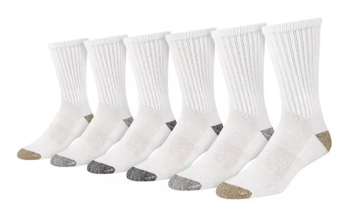 Blue Mountain PL-SCM-1046-10-252 Men's Cushioned Crew Socks,6 Pair, Large