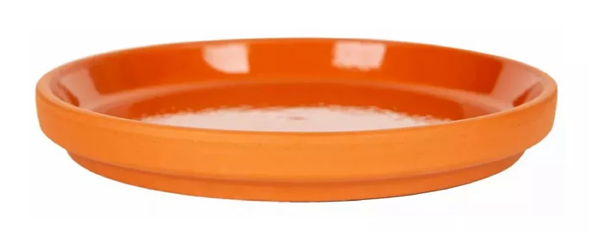 Border Concepts 801688 Water-resistant Terra Cotta Glazed Saucer, 5.5 in.