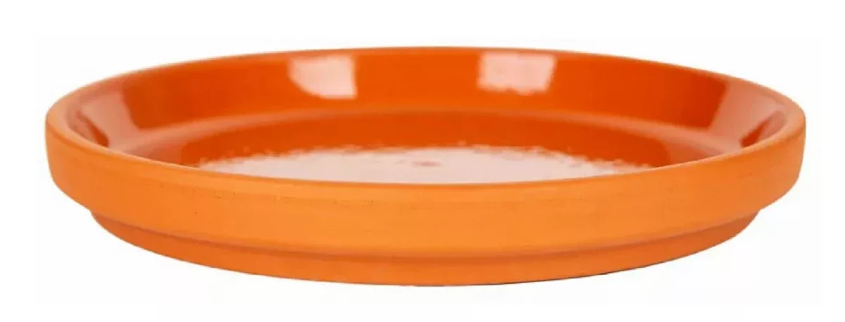 Border Concepts 801691 Water-resistant Terra Cotta Glazed Saucer, 9.5 in.