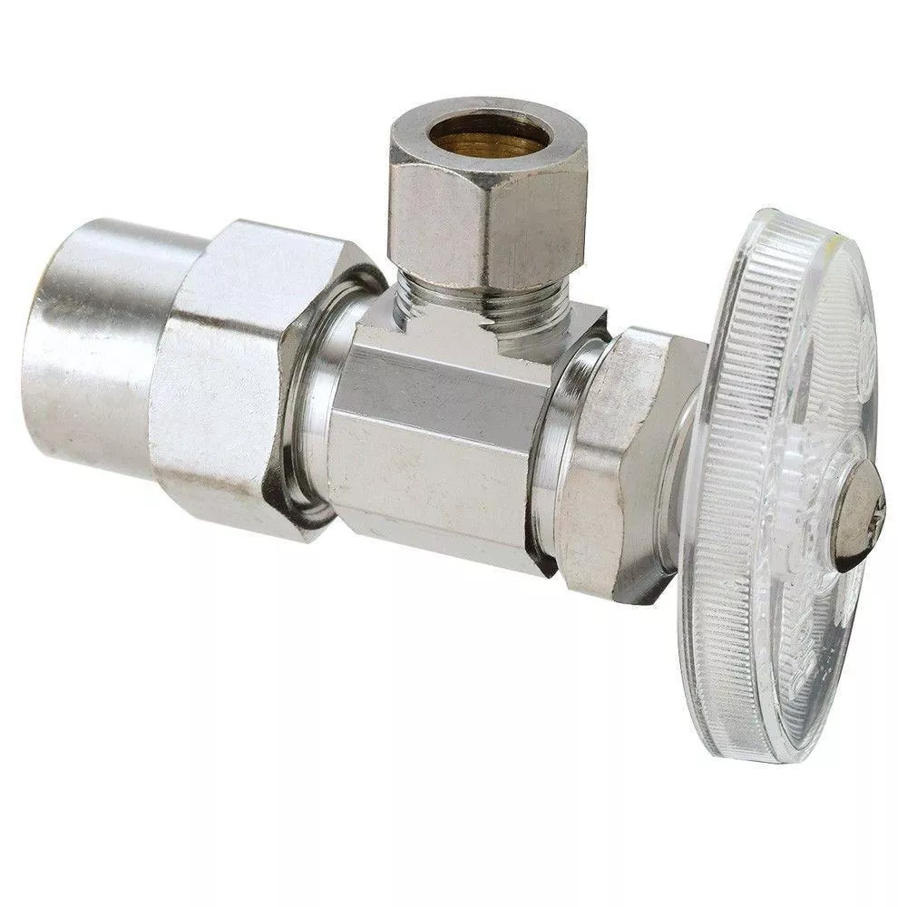 Brasscraft PR19X C Solvent Angle Stop 1/2" NOM CPVC X 3/8" OD Comp Outlet Chrome