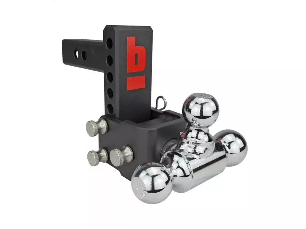 bROK WARRIOR 51043 Adjustable Ball Mount Rotating Tri-Ball 5" Drop 2" Shank