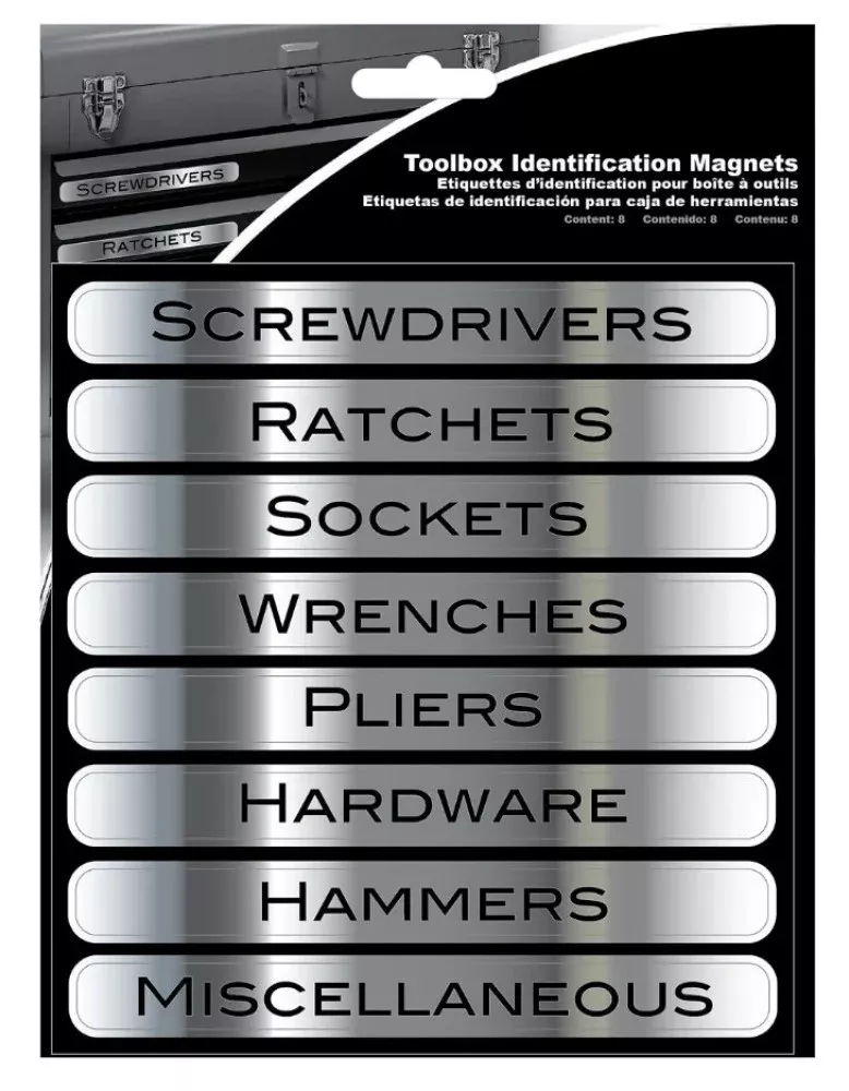 Chroma TS47001 Toolbox Identification Magnets Set, 8-Pack