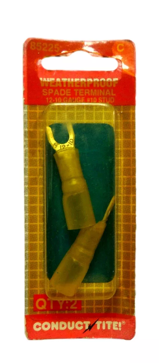 Conduct Tite! 85225 Weatherproof Spade Terminals 12-10 Gauge #10 Stud