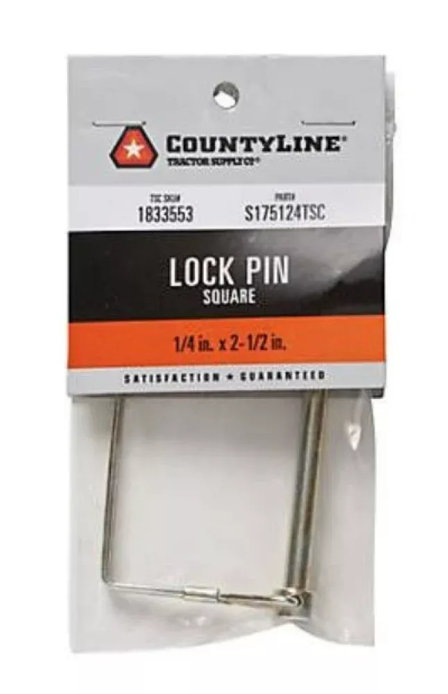 CountyLine 22PTSA045TSC Square Locking Pin 1/4 in. x 2-1/2 in. for Farm & Trailer Use