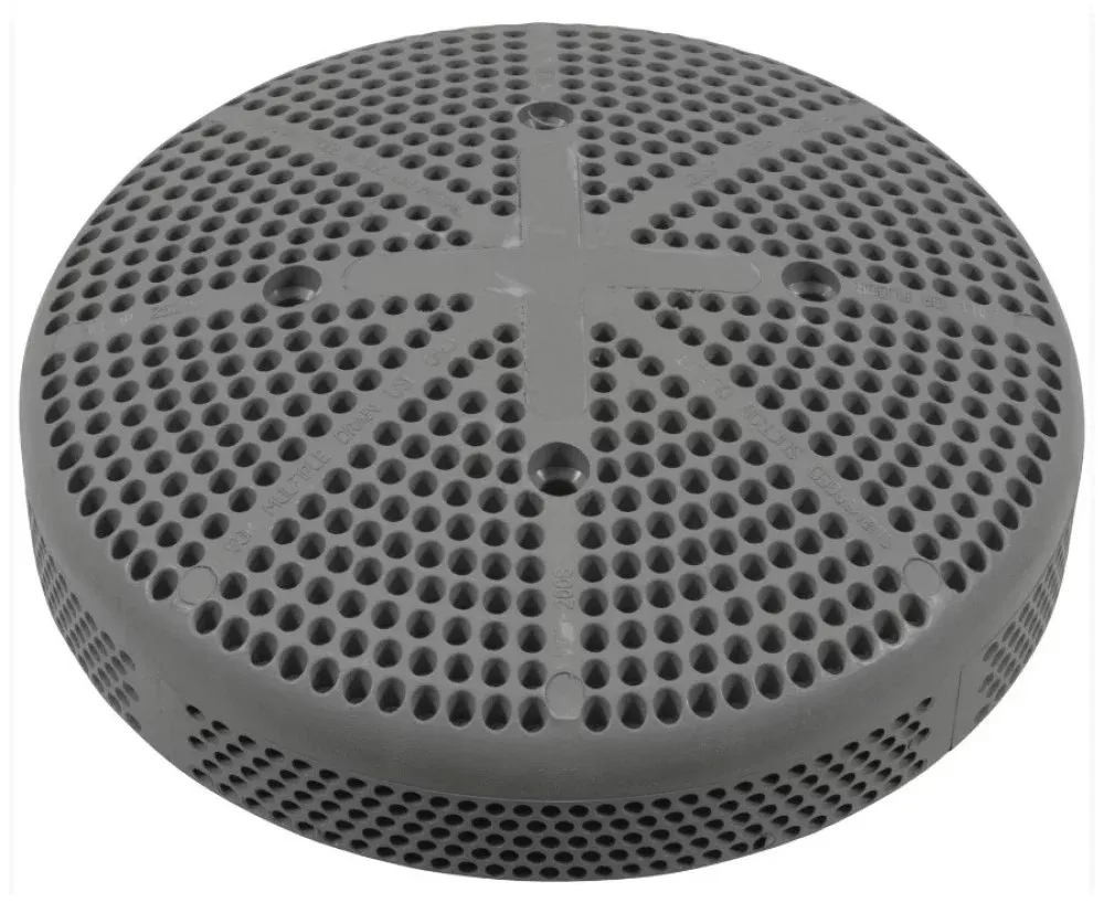 Custom Molded 25215-001-003 175 Gpm Fiberglass Pool Suction Cover Only Vgb Gray