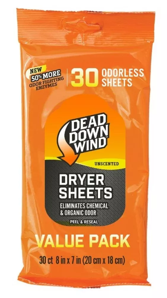 Dead Down Wind 113019 Scent Control Dryer Sheets Value Odorless Sheets