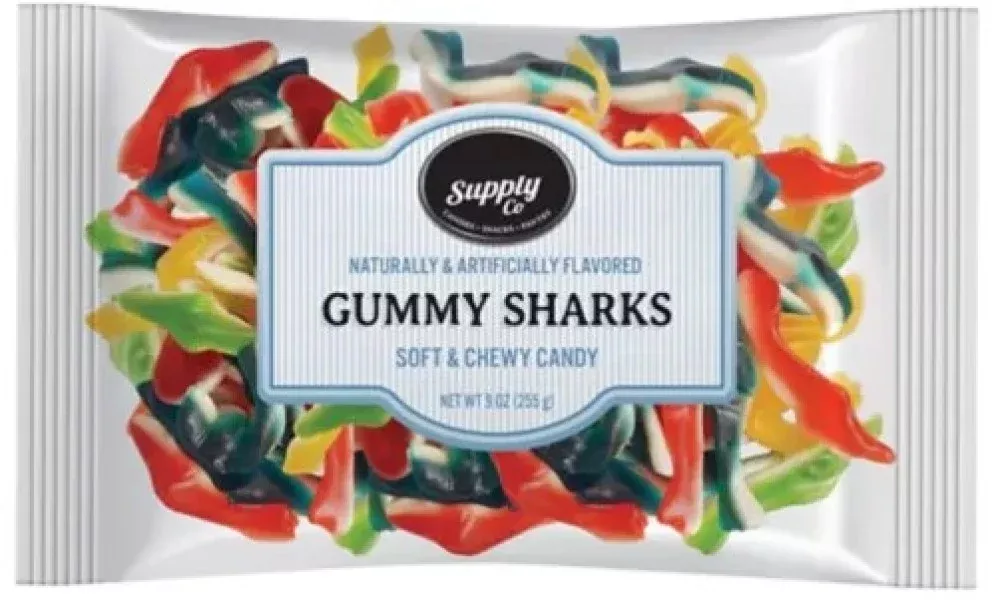 Elvan 58120 Gummy Sharks Assorted, Soft & Chewy Candy, 9oz