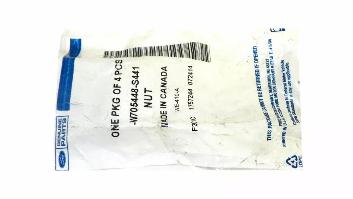 Genuine OEM Ford W705448-S441 Nuts One PKG Of 4 Pcs W705448S441