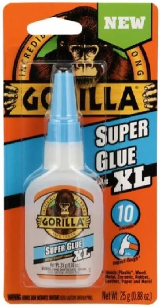 Gorilla Super Glue, 25 g., Impact Tough,Anti Clog Cap, Versatile 7400202
