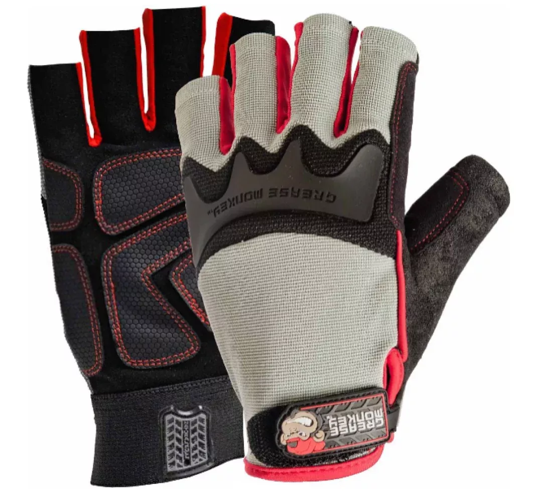 Grease Monkey 22103-23 Men's Pro Fingerless Work Gloves, Large, 1-Pair