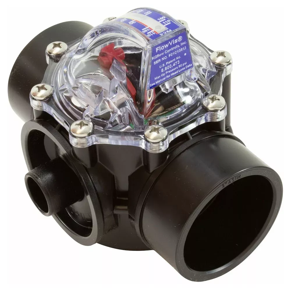 H2Flow FV-C-S FlowVis Flow Meter/Check Valve 2-2.5 Inch SPG with Safety Flapper
