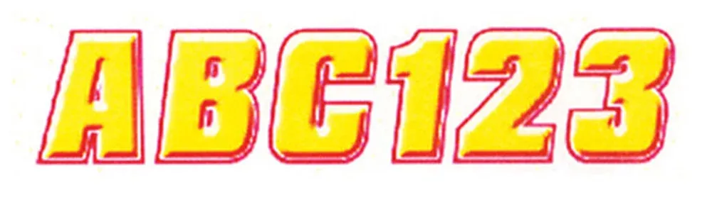 Hardline YERED500 2" Letter & Number Kit - Yellow/Red