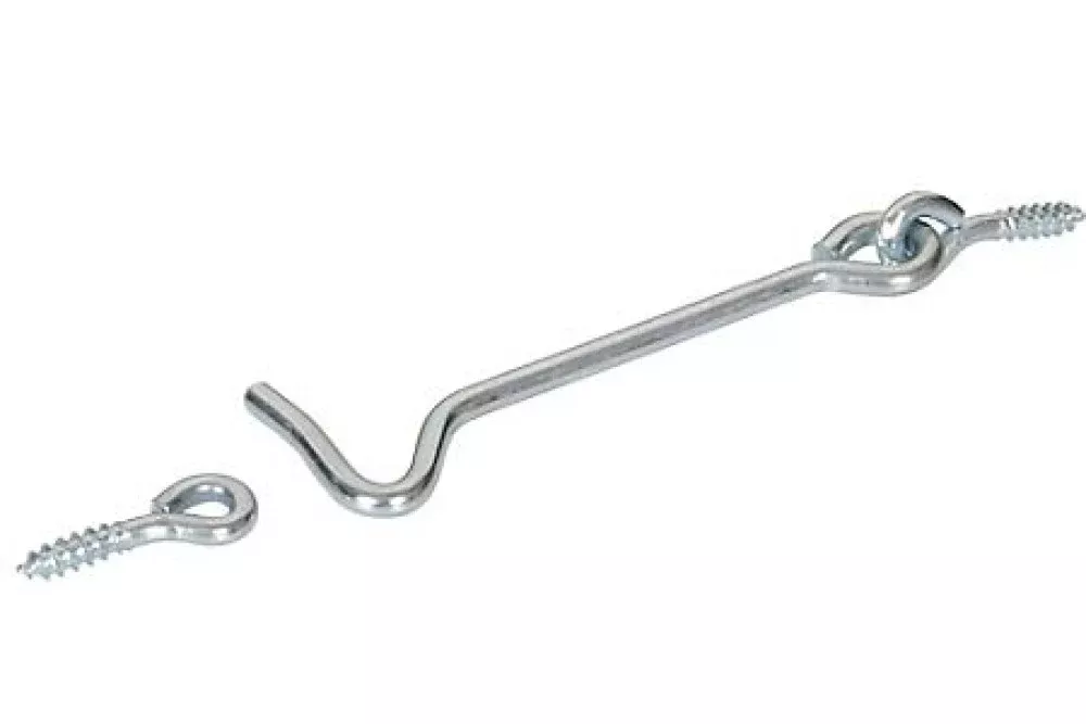 Hardware Essentials 851484 Gate Hook & Eye Latch Zinc 4-Inch, 1 Pack