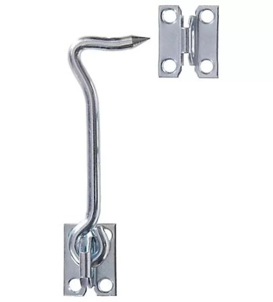 Hardware Essentials 851932 Gate Hook Latch with Plate Staple 5-Inch Zinc