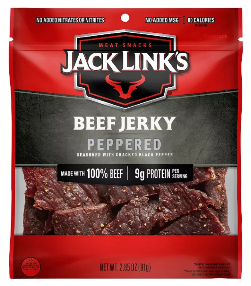 Jack Link's 10000007614 100% Premium Peppered Beef Jerky, 2.85 oz.