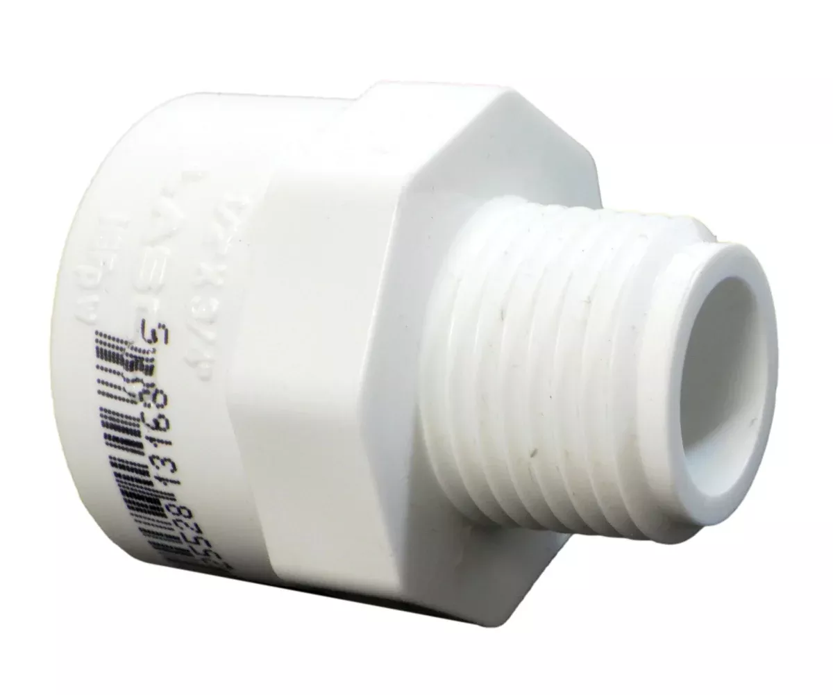 Lasco 436-074 0.5" MPT x 0.75" Slip Sch40 Reducing Male Adapter