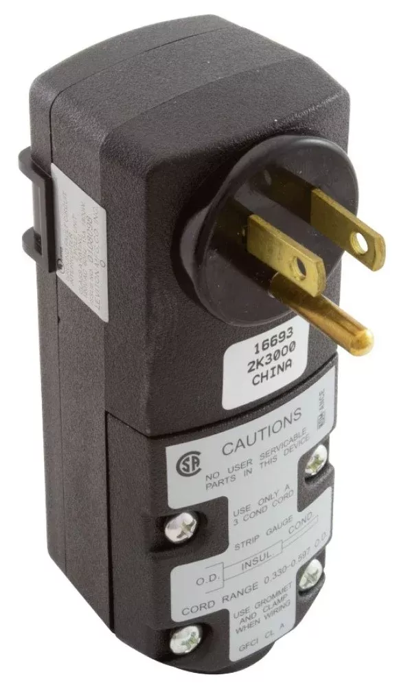 Leviton GSRA1 GFCI Self-Test Right Angle Plug-In 15 AMP 115 Volt Automatic Reset