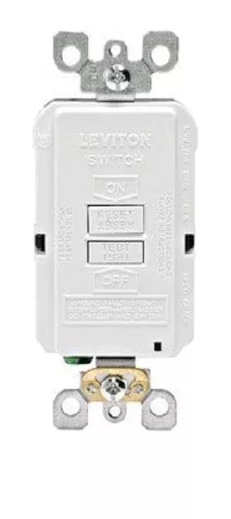 LeX7590-KW 20A-125V SmartLockPro Slim GFCI Blank Face White