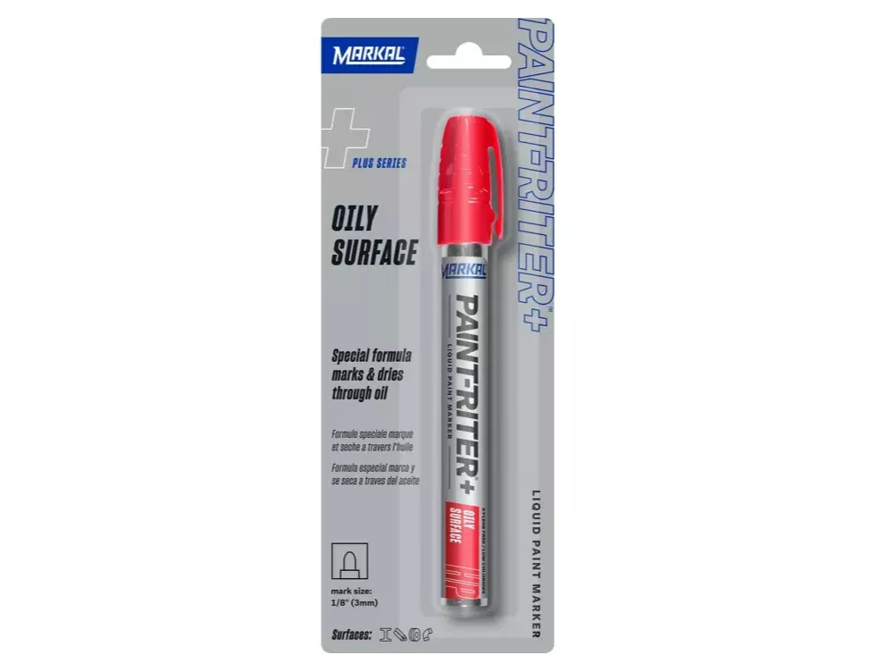 MARKAL 097072TS Fade Resistant Paint-Riter Plus Liquid Paint Marker, Red