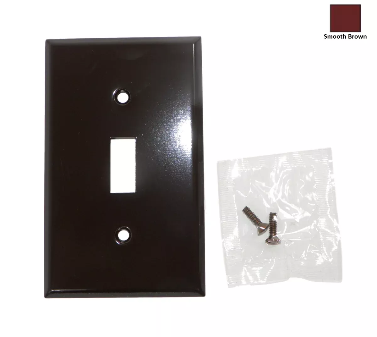 Mulberry 82071 1-Gang Standard-Size Toggle Switch Wall plate Smooth Brown
