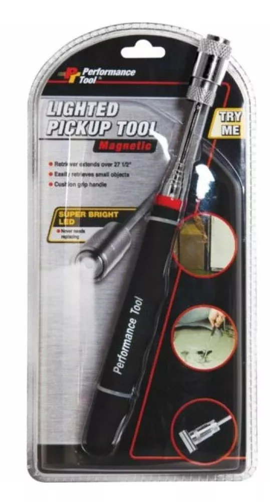 Performance Tool W1933 Lighted Magnetic Pick Up Tool 8 lb. Capacity