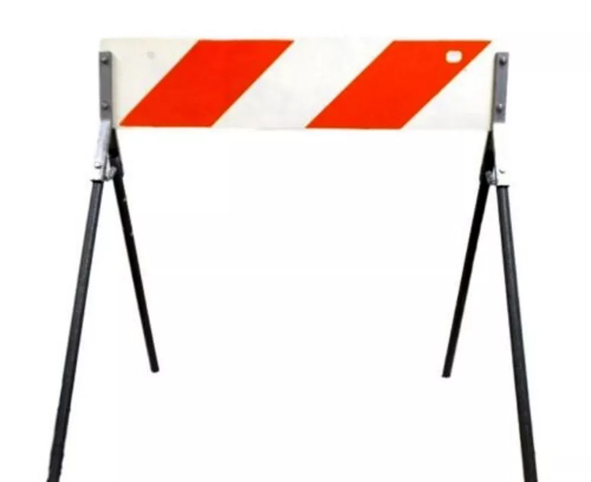 Portable A-Frame Metal Traffic Barricade 36" Width x 42" Full Height 14627000