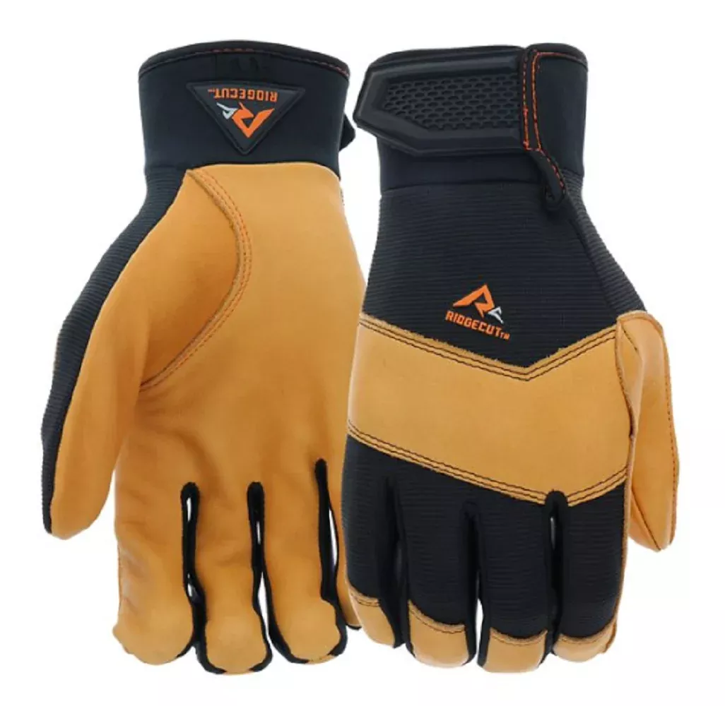Ridgecut RC86008-M Men's Split Leather Premium Performance Work Gloves/1-Pair/XL