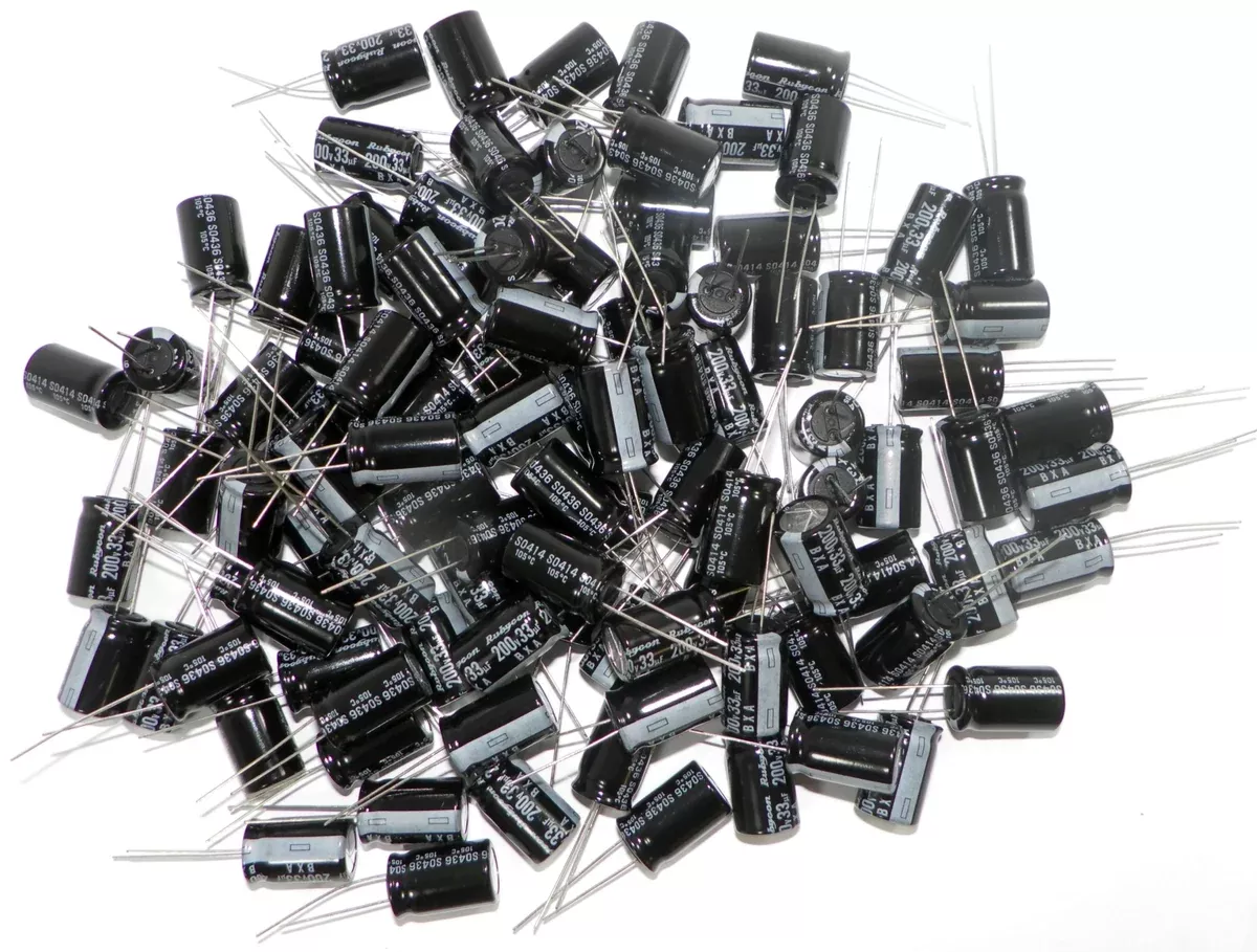Rubycon BXA Radial Electrolytic Capacitor 33uF 200V 20% Tolerance 100 Pcs