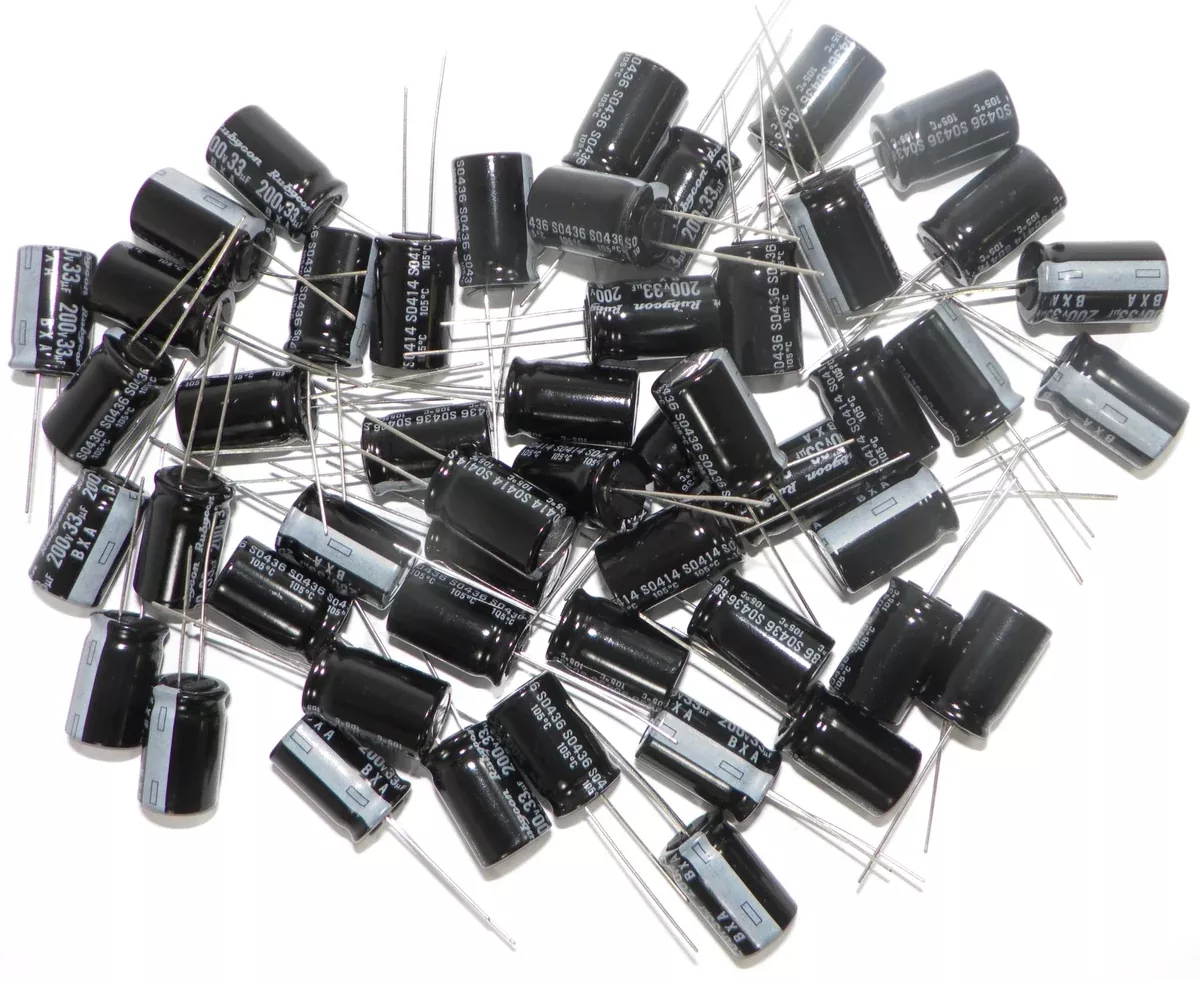 Rubycon BXA Radial Electrolytic Capacitor 33uF 200V 20% Tolerance 50 Pcs