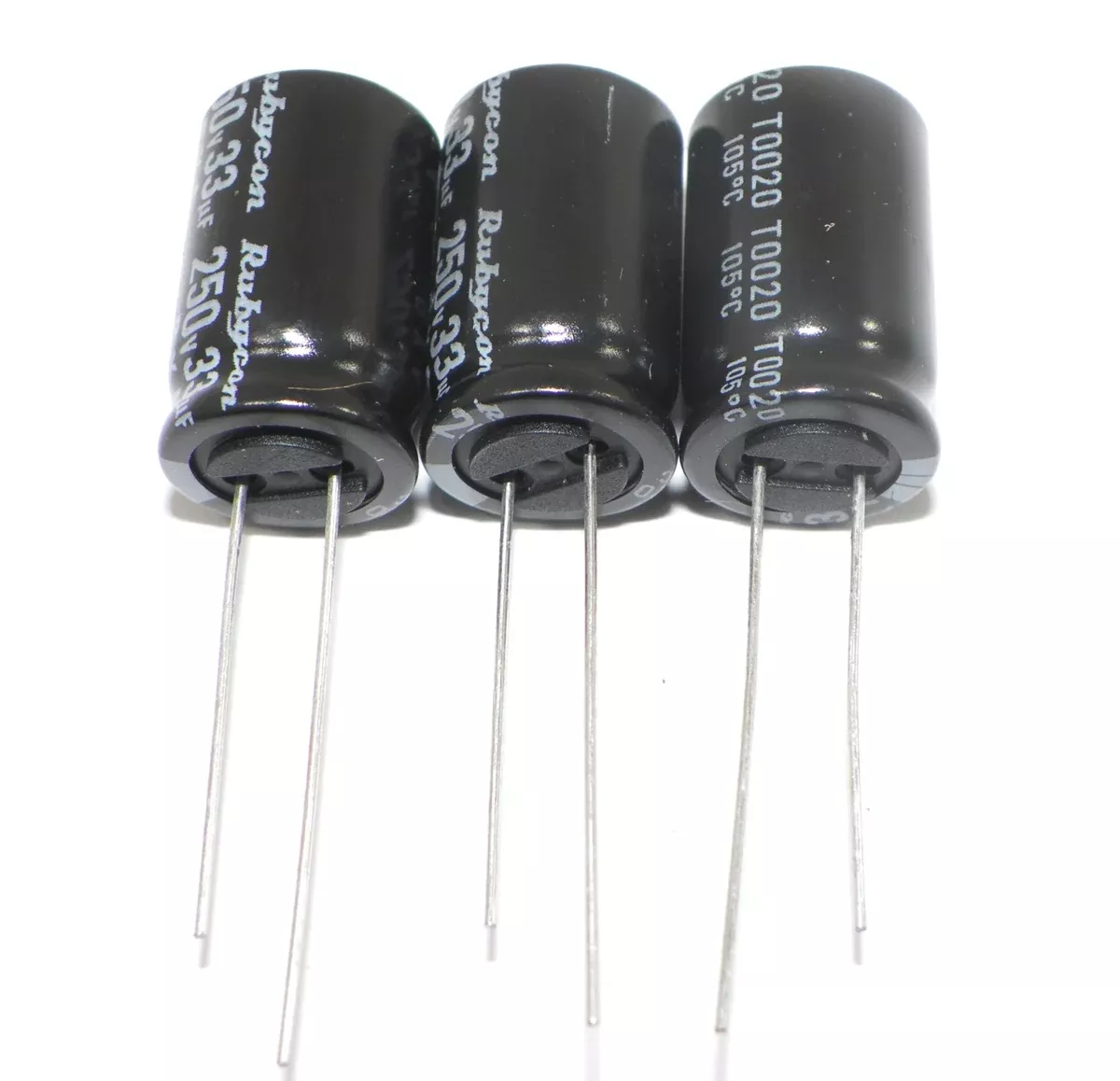 Rubycon T0020 Radial Electrolytic Capacitor 33uF 250V 20% Tolerance 3 Pcs