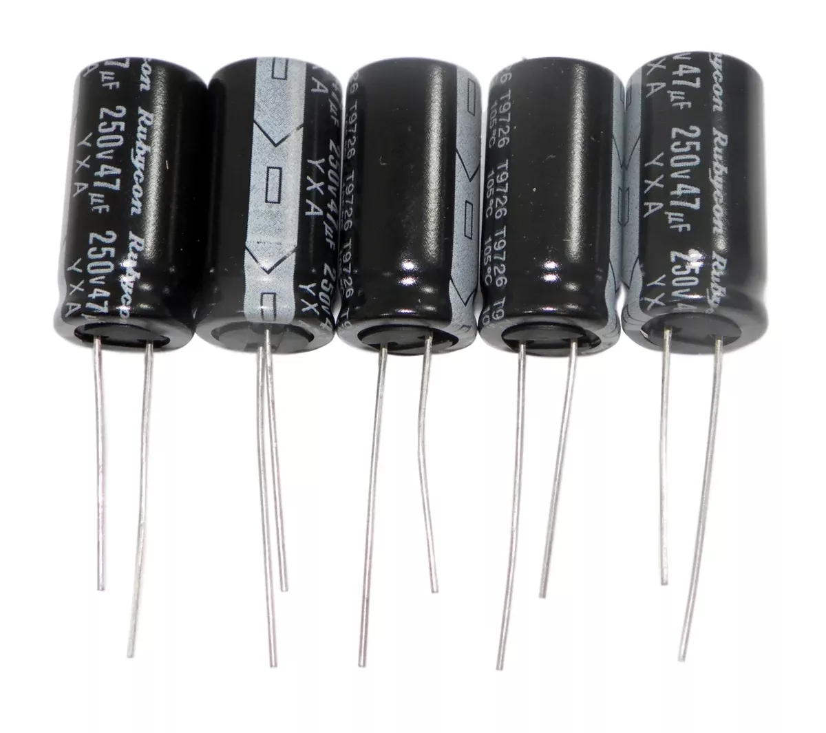Rubycon T9726 Radial Electrolytic Capacitor 47uF 250V 20% Tolerance 5 Pcs