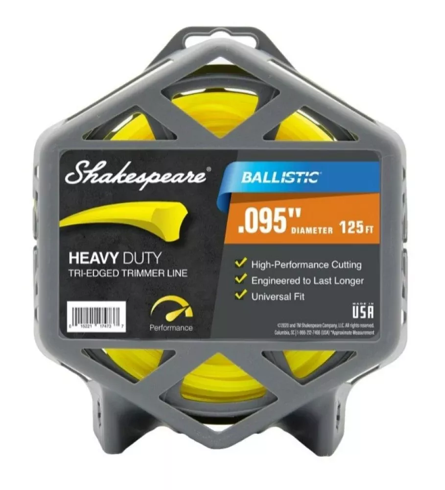 Shakespeare 17473 Medium Donut Ballistic Tri-Edged Trimmer Line Yellow 0.095 in. x 125 ft.