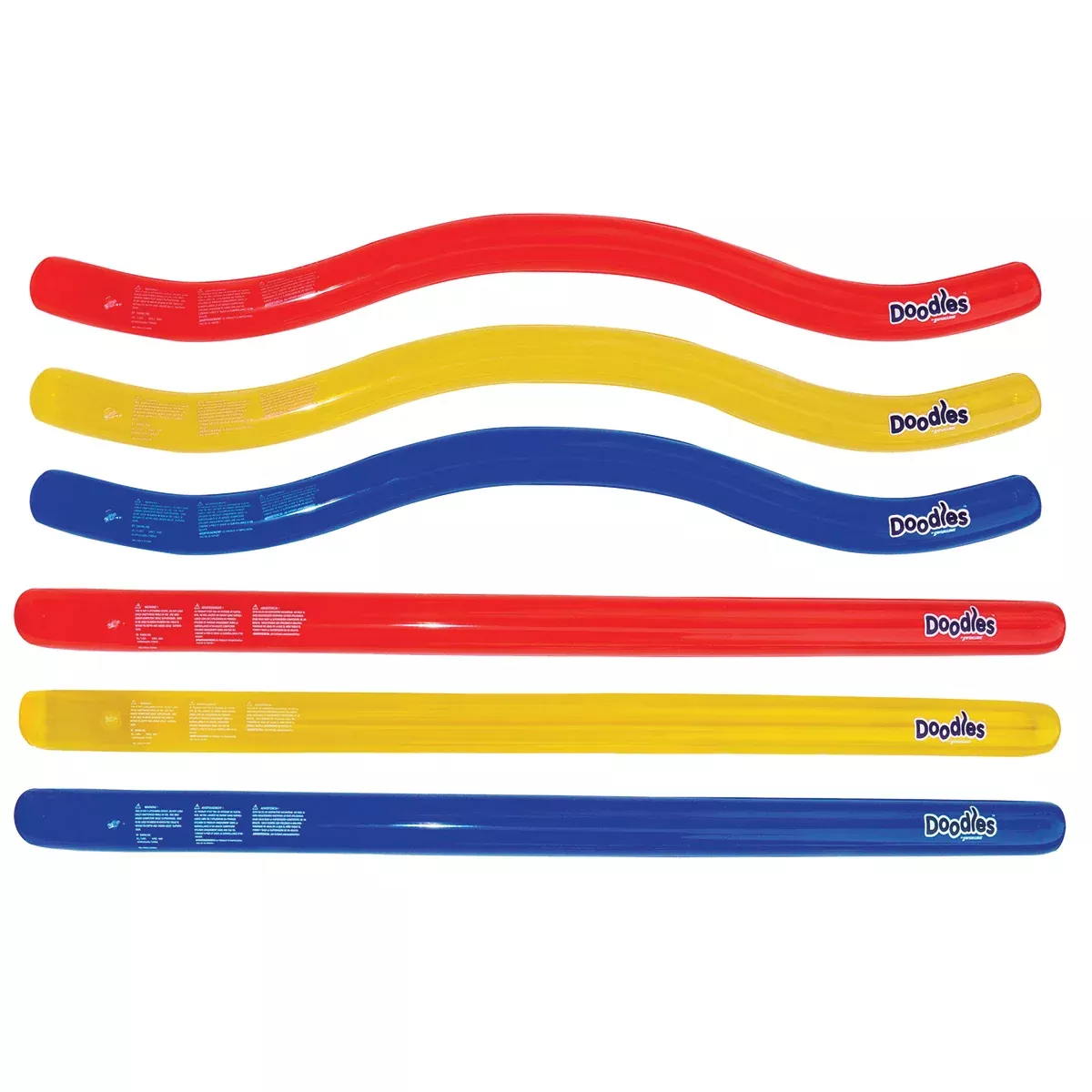 Swimline 9008SL 72" Doodles Inflatable Noodles Pack of 6