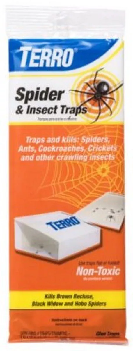 TERRO T3206 Indoor Cardboard Spider and Insect Traps 4 Pack