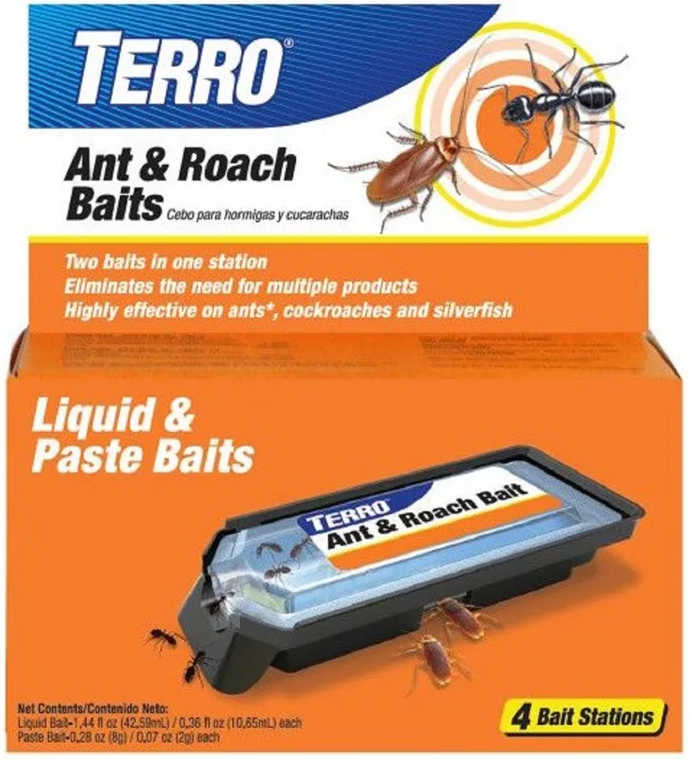 TERRO T360 Indoor Ant and Roach Liquid and Paste Bait 4 Pack
