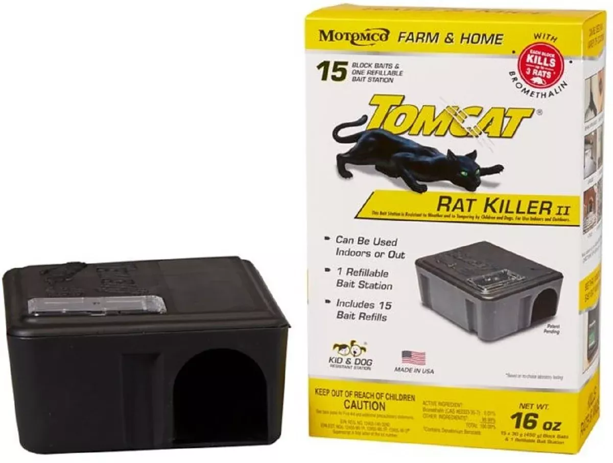 Tomcat 22814 Indoor and Outdoor Rat Killer Refillable Station 16oz