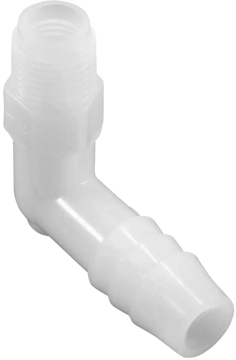 US Plastics 63197 Barb Adapter 3/8"b x 1/8"mpt 90 Degree Nylon