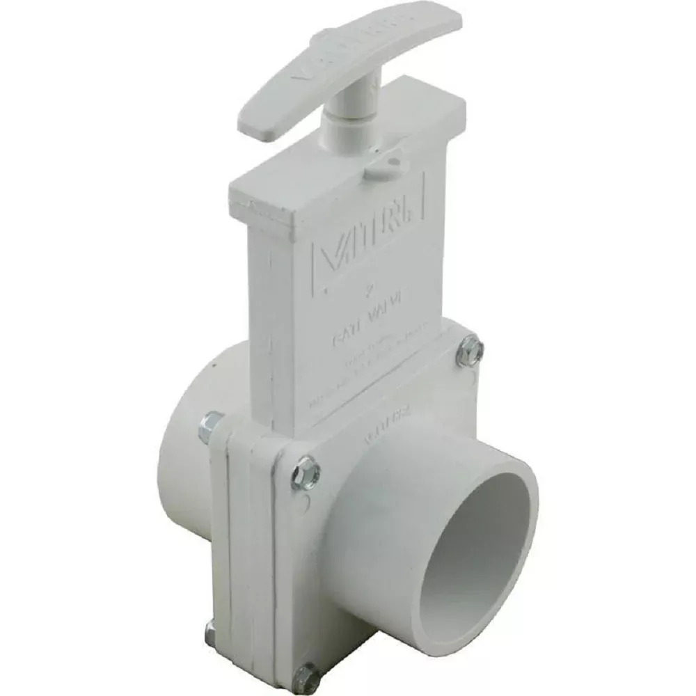 Valterra 6203 2" x 2" SPG 45 PSI PVC Gate Valve - White