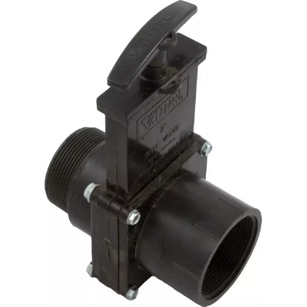Valterra 7208 ABS Gate Valve Black 2" FPT x MPT