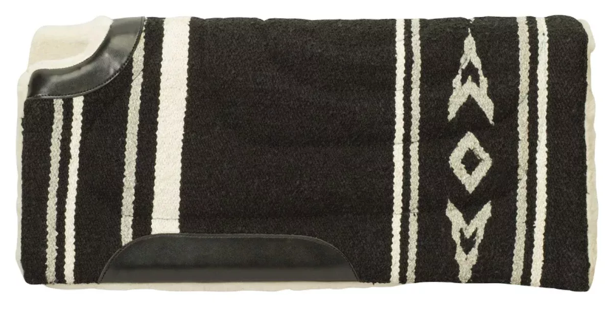 Weaver Equine 35-1664-P2 Fleece Lined Cut Back Saddle Pad, Black/Gray